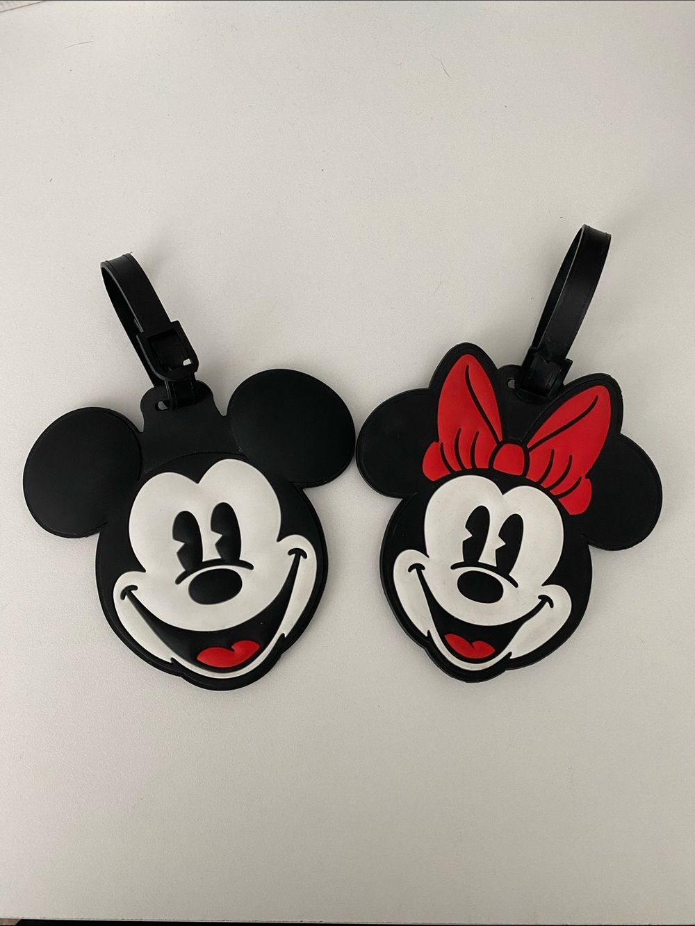Set of two Disney Mickey and Minnie luggage tags
